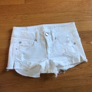 White jean shorts
